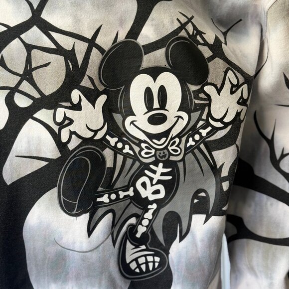 Disney Sweatshirt Womens Small Gray Black Cotton Blend Halloween Crew Neck - Picture 4 of 10